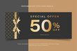 © Nikkiz Studio - Black and golden Gift voucher coupon discount with Gold ribbon Luxury modern, promotion for luxury hotel resort and spa travel, elegant beauty, clinic, cosmetic, e-commerce promotion, vector template
