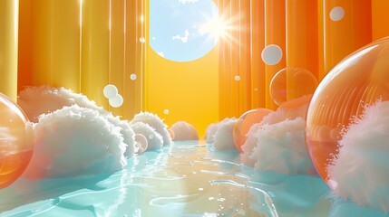 Wall Mural - a colorful abstract background with a lot of bubbles