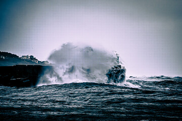 Canvas Print - waves crashing on the rocks