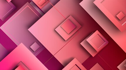 Wall Mural - Square shapes composition geometric abstract background. 3D shadow effects and fluid gradients. Modern overlapping forms