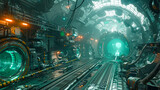Fototapeta Boho - Space Odyssey: Unreal Engine Concept Art for Futuristic Spaceship Interior in Game Environment
