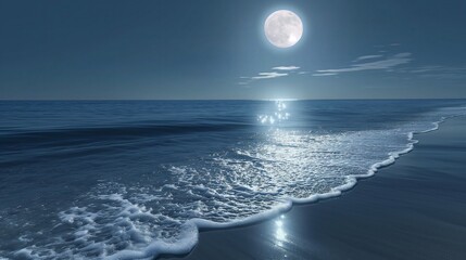 Wall Mural - moon over ocean