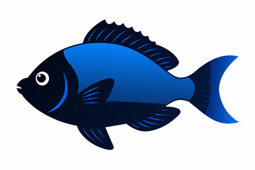 Wall Mural - bluegill silhouette black vector illustration