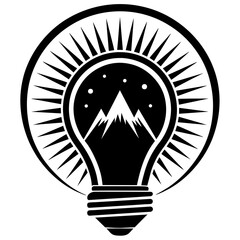 Sticker - bulb icon silhouette vector illustration