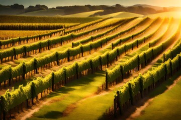 Wall Mural - vineyard in the morning