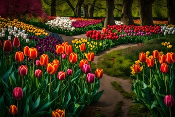 Wall Mural - tulips in the garden