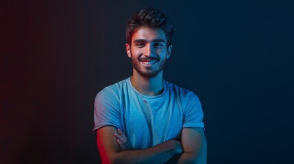 Wall Mural - a young indian man with folded hands