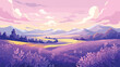 Lavender Fields in Pastel lavender illustration pas