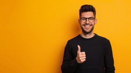 Poster - Smiling Man Giving Thumbs Up