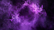 Smoke Exploding Outward From Circular Empty Center. Dramatic Smoke Or Fog Effect With Purple Scary Glowing For Spooky Halloween Background.