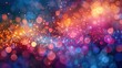 Abstract painting of bokeh and glitter, aerial view, vibrant colors, impressionist style