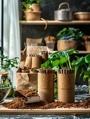 Poster - herbs and spices in pots