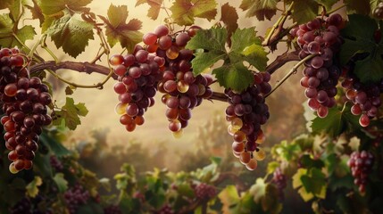 Wall Mural - Grapes hanging from vine