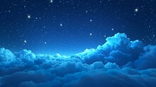 Blue Cloud With Some Stars Illustration