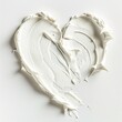 White skincare cream swiped in a heart