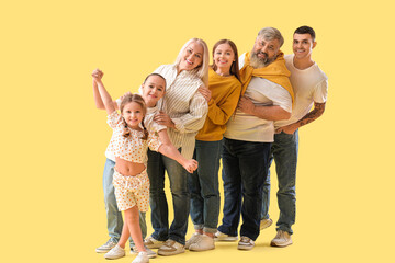 Sticker - Big family on yellow background