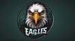 eagles football team design with mascot head for school .Generative AI