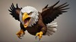 An eagle bird sports mascot cartoon character ripping .Generative AI