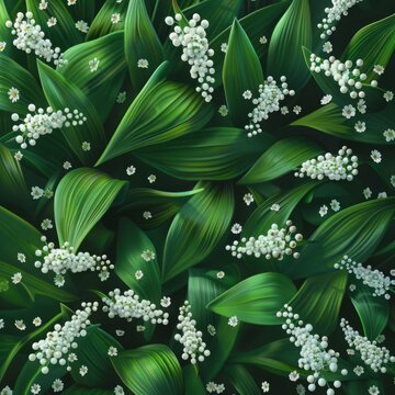 white flowers on a green background.