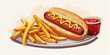 hot dog and french fries