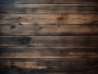 Aged dark wooden surface adds depth to empty poster board's texture