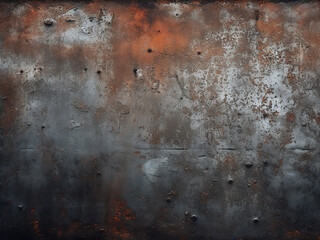 Wall Mural - Rusty metal texture in dark grunge style forming the background