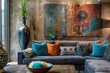 Artistic Living Room Decor with Statuesque Object