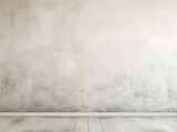 Fototapeta Dmuchawce - Perspective view of grunge white plastered wall for design