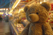 Soft Teddy Bear Close-Up at Carnival Game