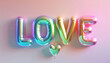 love rainbow balloons background