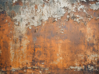 Poster - Close-up view of an old rusted metallic door on vintage-style metal background