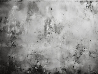 Wall Mural - Black and white image showcases a worn concrete wall's texture