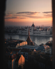 Wall Mural - Morning view on the Hungarian Parliament in Budapest