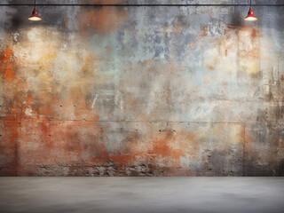 Wall Mural - Atmospheric setting: dark gray grunge wall background