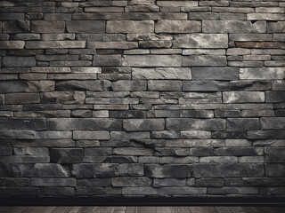 Wall Mural - The background is adorned with a decorative gray brick stone wall