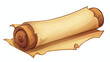 Old magic parchment paper scroll game ui icon. Anci