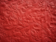 Close-up Reveals Detailed Red Decorative Plaster Texture For Monochrome Designer Background