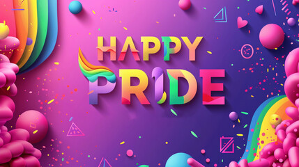 Wall Mural -  HAPPY PRIDE rainbow background