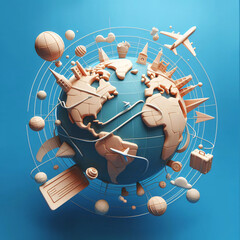 Poster - abstract travel globe