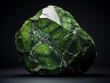 Detailed depiction of green metamorphic decorative breccia stone, capturing its intricate patterns