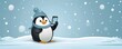 A cartoon penguin on ice, scrolling through social media, denoting cool trends, bright and clean, room for text