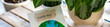 Banner. Concept of raising awareness about the environmental issues on the Earth day. Kid doing craft postcard with planet on it. Promoting sustainable lifestyle, environment protection
