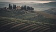 italy tuscan vineyards rolling illustration italian landscape green rural europe nature italy tuscan vineyards rolling