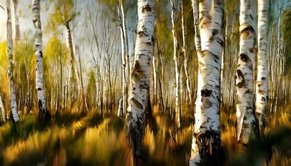 birches in the sunshine 2