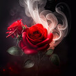 Makro kwiat, czerwona róża. Abstrakcyjne tło kwiatowe. Dekoracja ścienna. Tapeta kwiatowa, abstrakcja