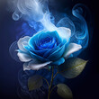 Makro kwiat, niebieska róża. Abstrakcyjne tło kwiatowe. Dekoracja ścienna. Tapeta kwiatowa, abstrakcja