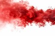 Abstract red dust explosion, fog or smoke color effect isolated on white background