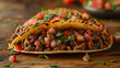Delicious Homemade Beef Tacos with Fresh Vegetables and Herbs