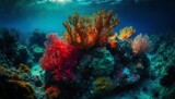 Fototapeta Do akwarium - colorful coral reef cut out