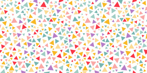 Aufkleber - Geometric Seamless Pattern. Vector Abstract Background with Triangle Shapes. Vibrant Colorful Random Colored Texture